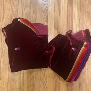 Aviator Nation Velvet Set Tracksuit Red/Wine
